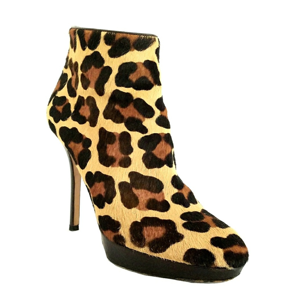 Dior Calf Hair Leopard Print Booties - Picture 2 of 8